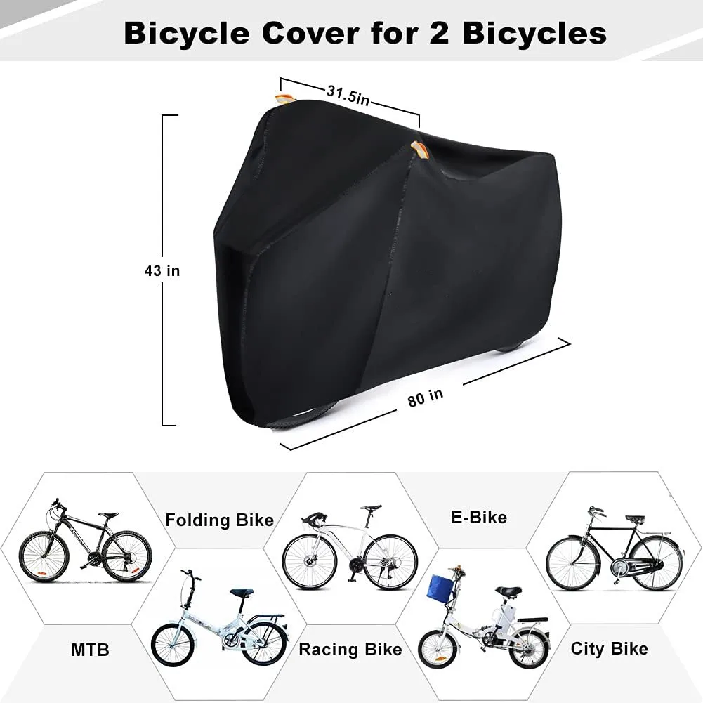 Woqi 190T  fabric  Bicycle Storage Bike Cover Waterproof   outdoor heavy duty bike cover L XL XXL size Anti-theft Feature
