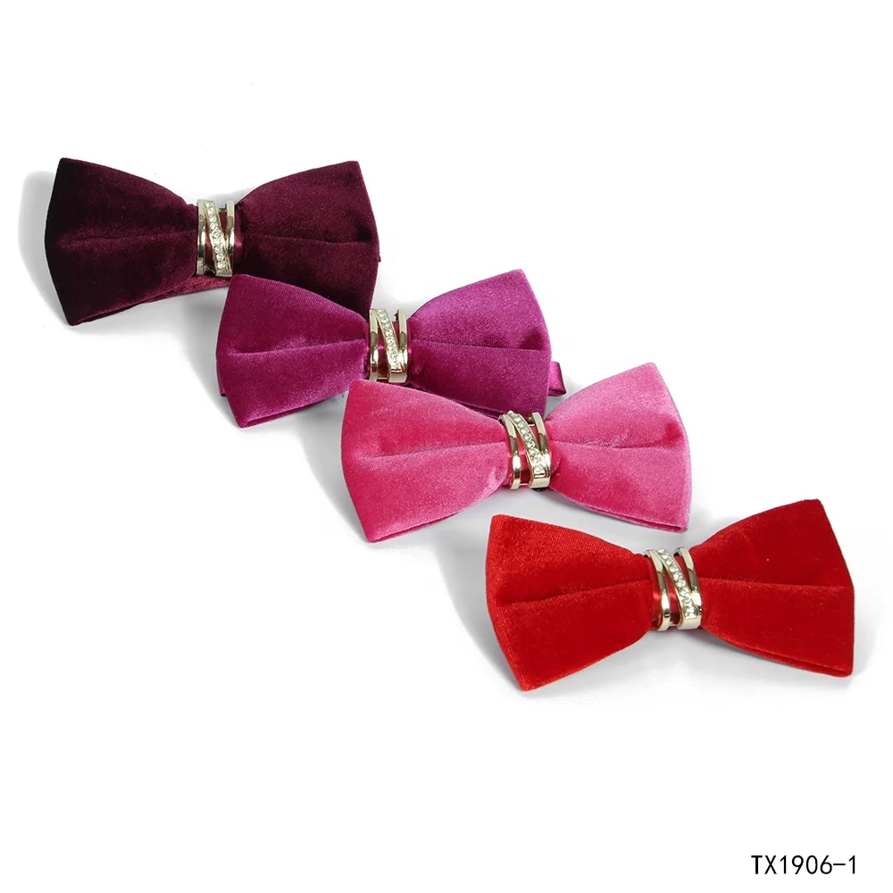 Various designs luxury crystal bow tie polyester bow tie for men