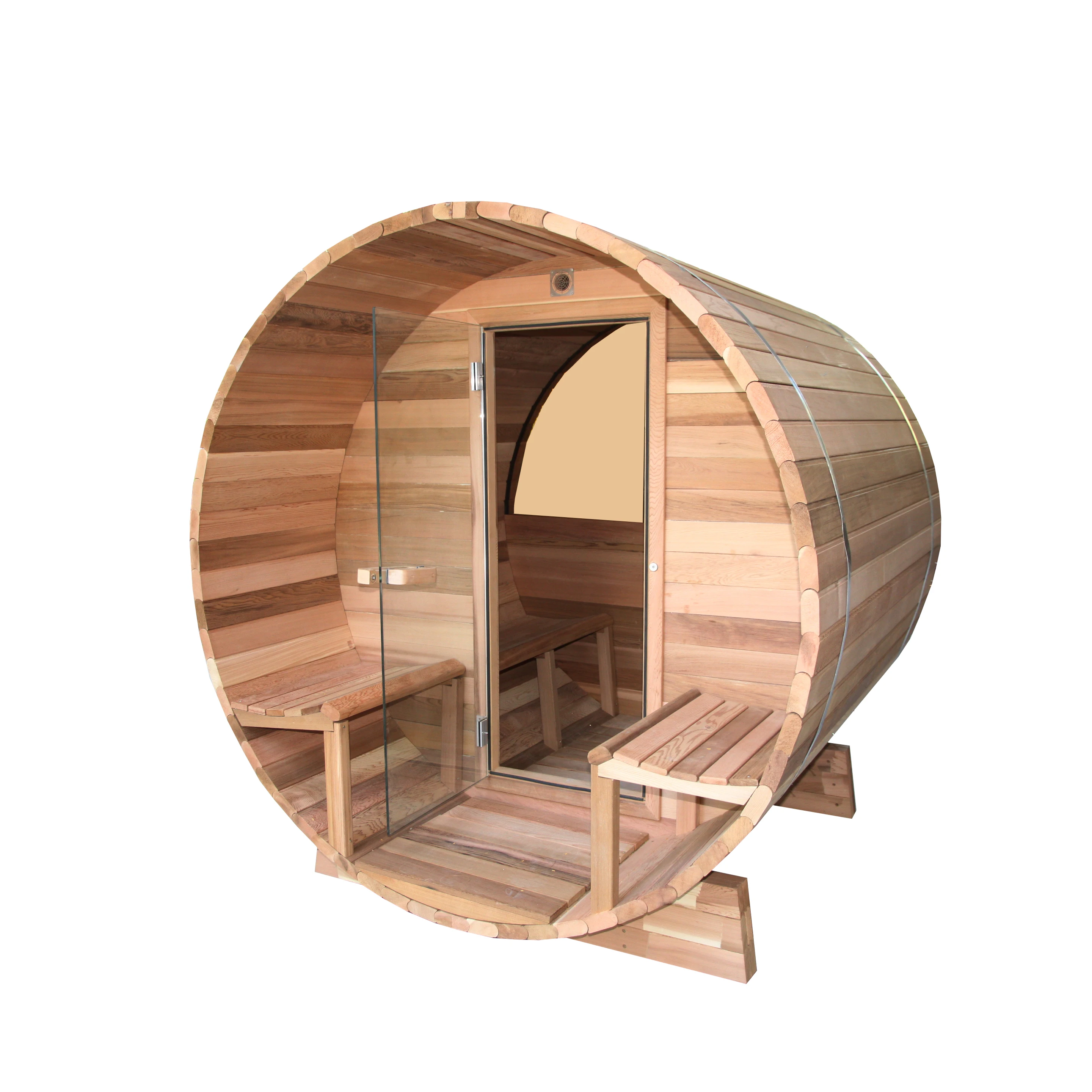 Keya Sauna Outdoor Wooden Sauna Room Outdoor 2 Person Red Cedar Sauna House Barrel