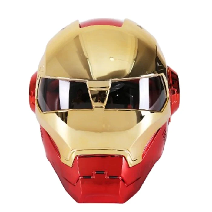 2021 YLM Hot Sale Dismantling and washing Unique Dazzling Iron Man Motorcycle Full  helmet