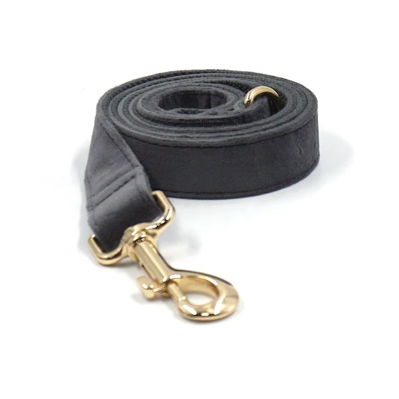 2024 new products ideas fashion adjustable dog harness high quality cute dark grey velvet designer harness for dogs pet leashes