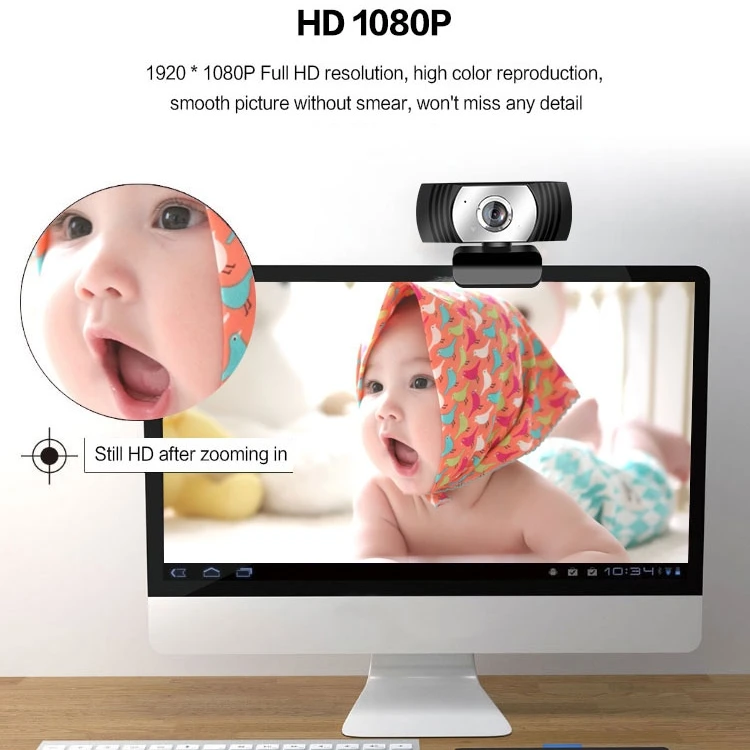 Web Cam 1080P Full HD Web Camera Built-in Microphone 2K USB Plug Wide Angel Live webcam 360 For Computer Mac Laptop YouTube Skyp