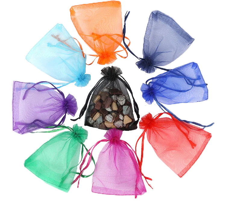7x9cm Customized Logo Printing Organza Storage Bags Organza Gift Bags Jewelry Perfume Candle Organza Bags Wholesale