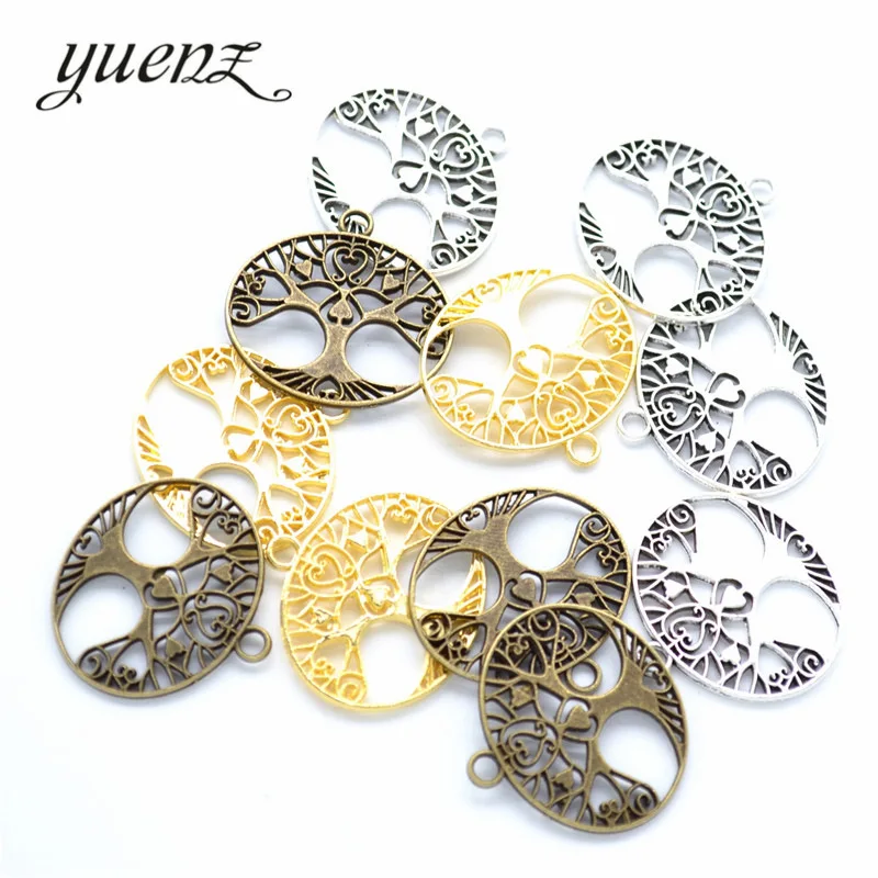YuenZ Antique Silver Plated life Tree Charms Pendant DIY for bracelet necklace Jewelry accessories 24*23mm Q261