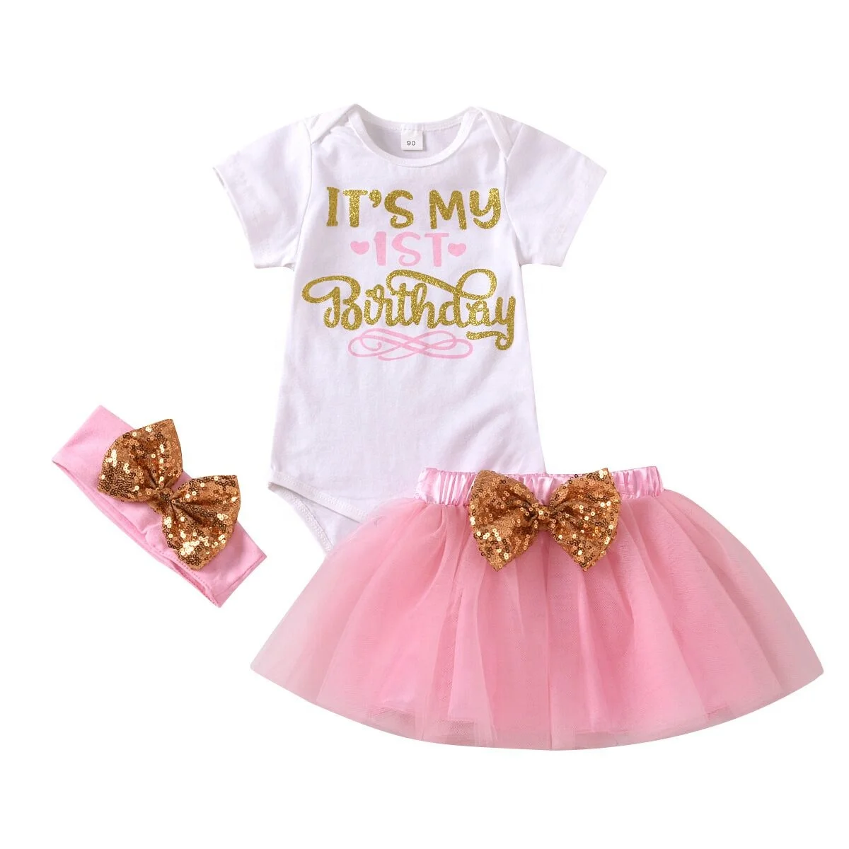 
Wholesale New Birthday Dresses Baby Girl 1 Year Old Baby Birthday Outfit 3Piece For Girl 
