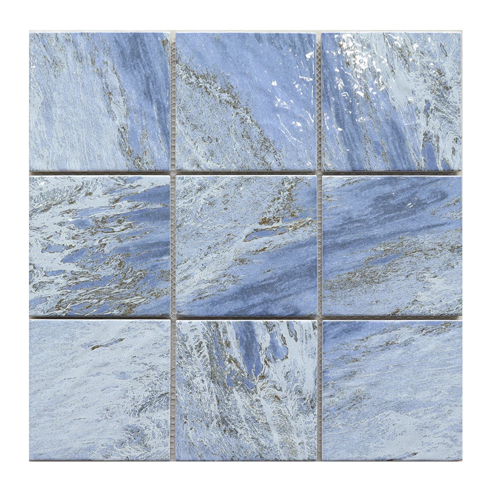 Modern Gloss Ceramic Swimming Pool Mosaic Tiles Hexagon Square Villa Wall Bathroom Kitchen External Wall Glass Marble Stone