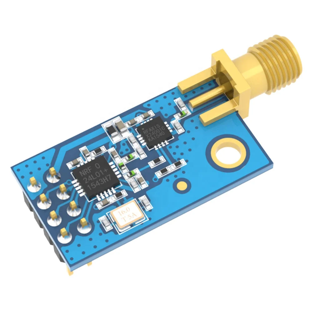 2.4GHz 100mW AS01-ML01DP3 Industrial Wireless Data Transceiver Module SPI Port SMA Connector nRF24L01P PA LNA