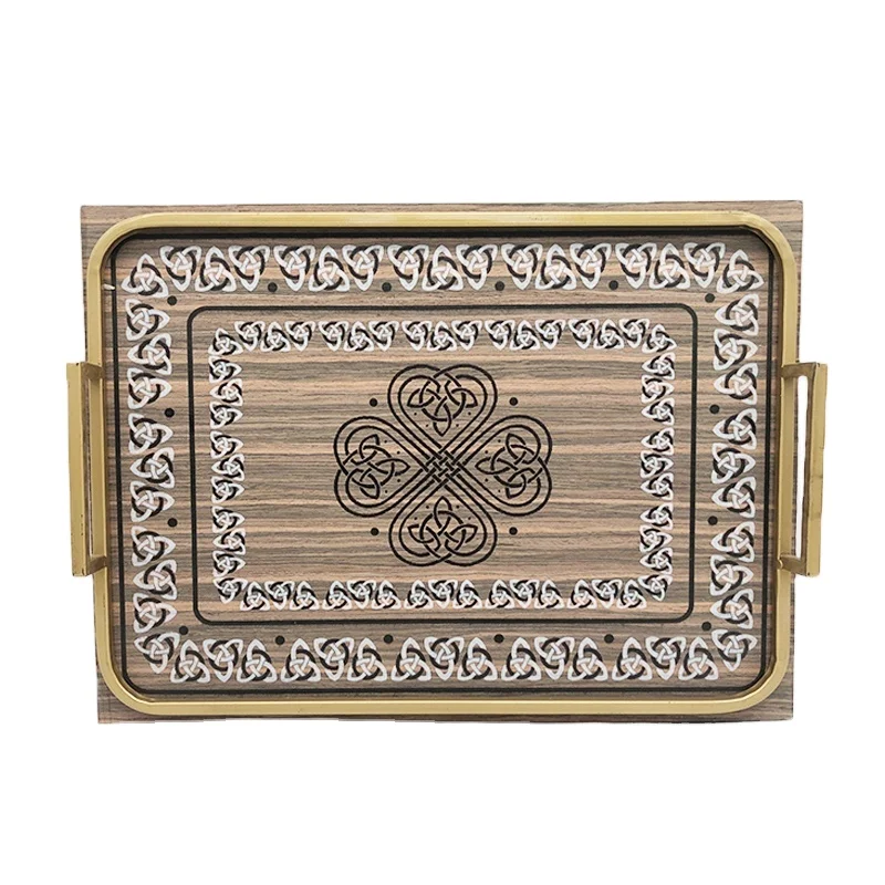 ZY20A-1039 Wholesale handmade customized melamine outdoor serving tray rectangular