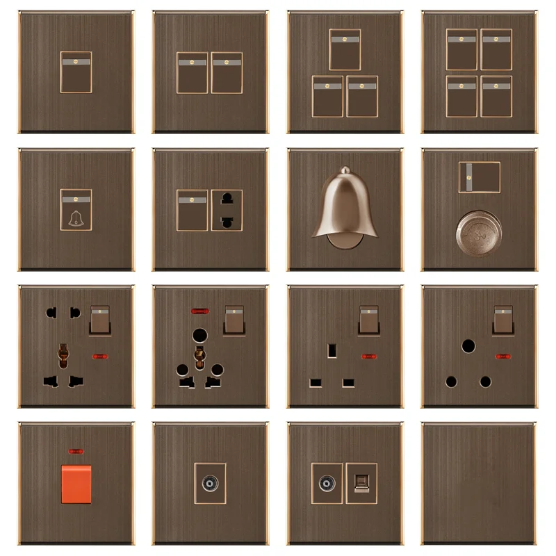 The factory produces PC material 2 sets 1-way wall switches for hotels and horizontal living rooms
