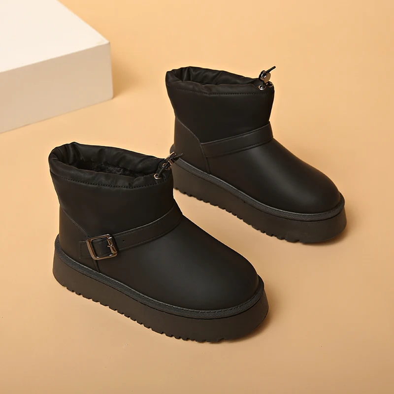 New High Quality Thick-soled Mid-calf Wear-resistant Cotton-padded Shoes Footwear Outdoor Warm Comfortable Snow Boots Women
