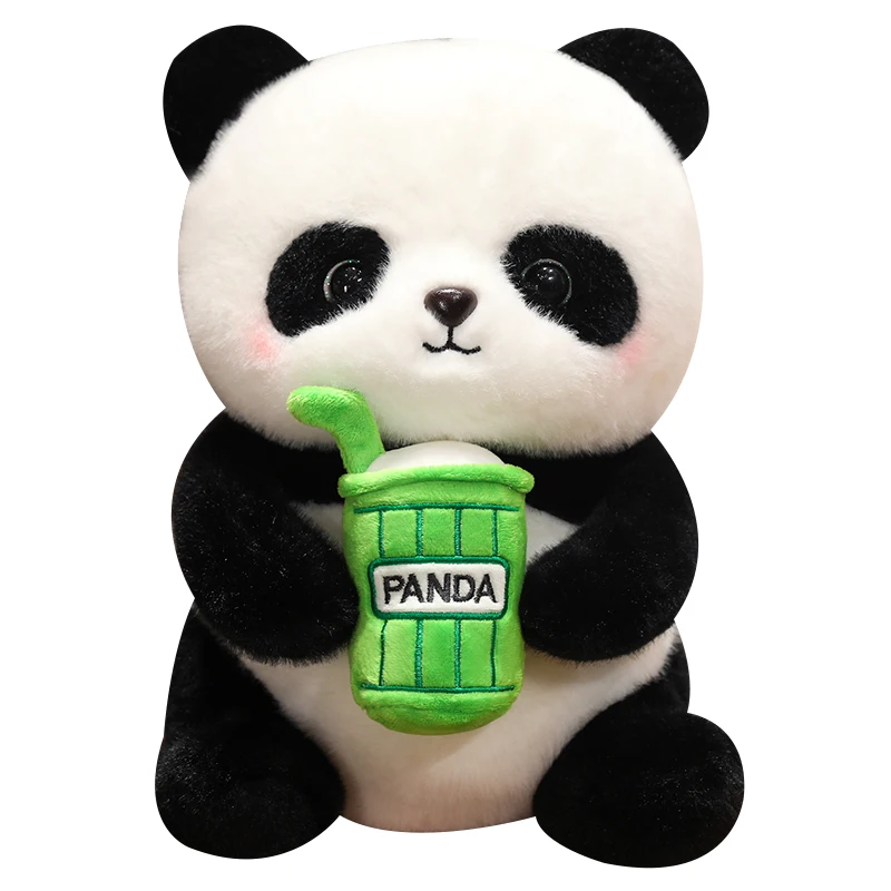 24cm Cute soft cuddly baby panda plush toy Soft cute milk tea panda baby plush toy