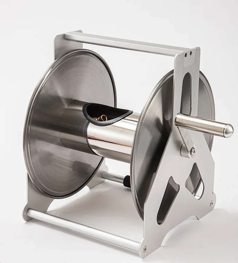 Stainless Steel Garden Hose Reel,  Water Hose Reel with Stainless Steel Handle