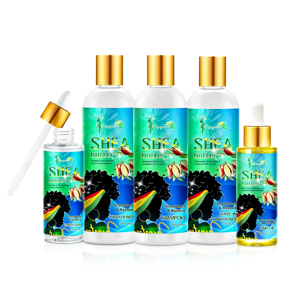 SLAYING LOLLI private label shea butter and castor oil shampoo and conditioner for lady frizzy and damaged hair