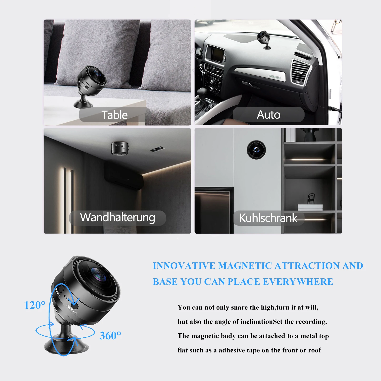 QZT 1080P HD Battery Smart IP Camera with Magnetic Bracket Full HD Mini Camera