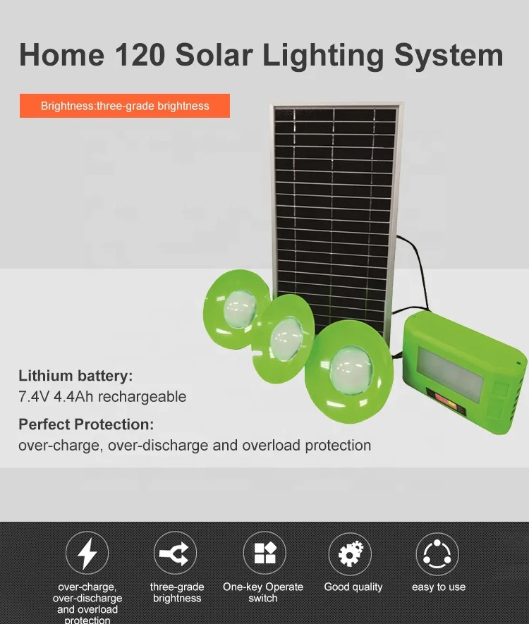 High Performance 4W/10V Polysilicon Panel Solar Light Kit With 5M Cable