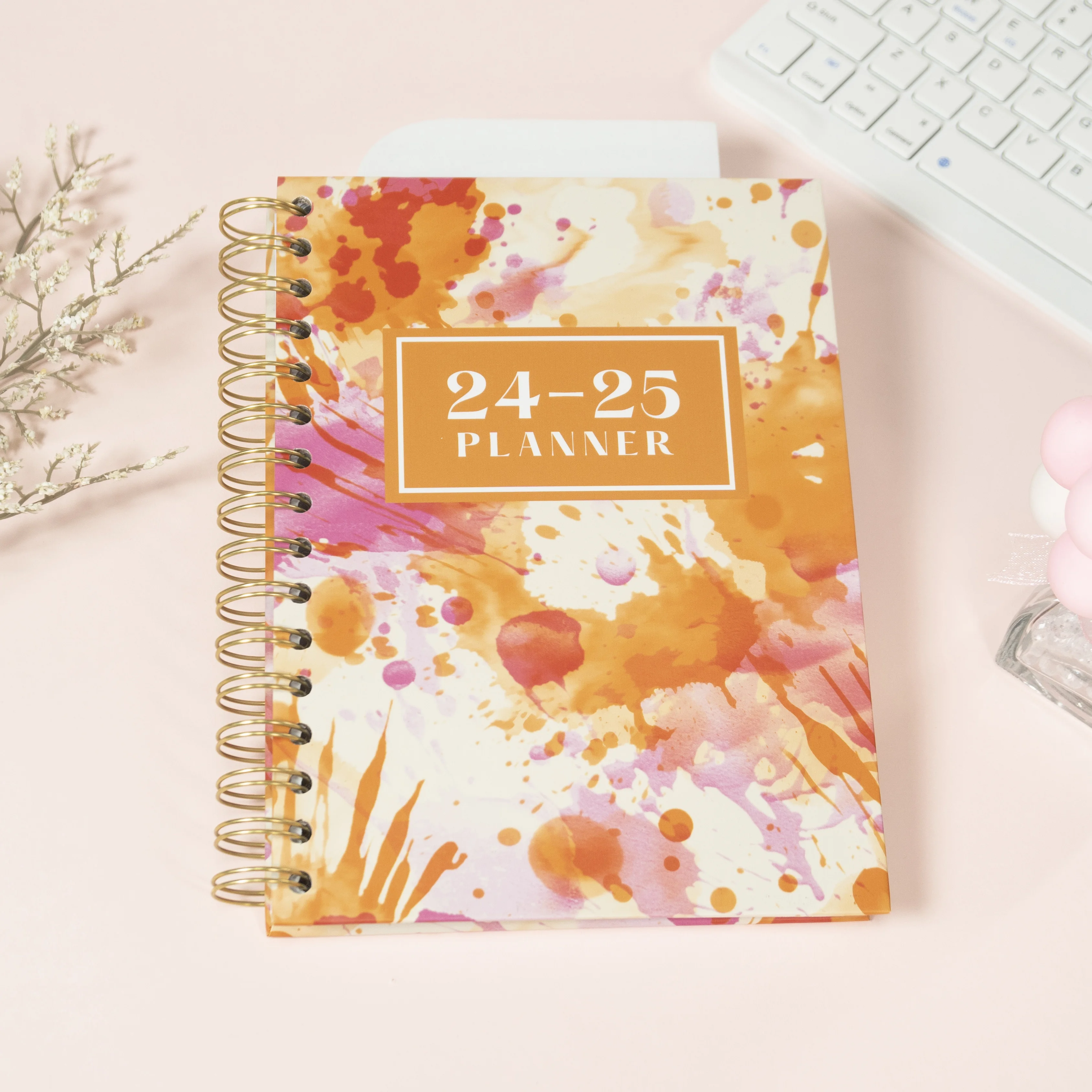 Wholesale 2024-2025  Monthly Planner Agenda Diary Daily Weekly Goal Wellness Journal Spiral Self Care Workbook Notebook