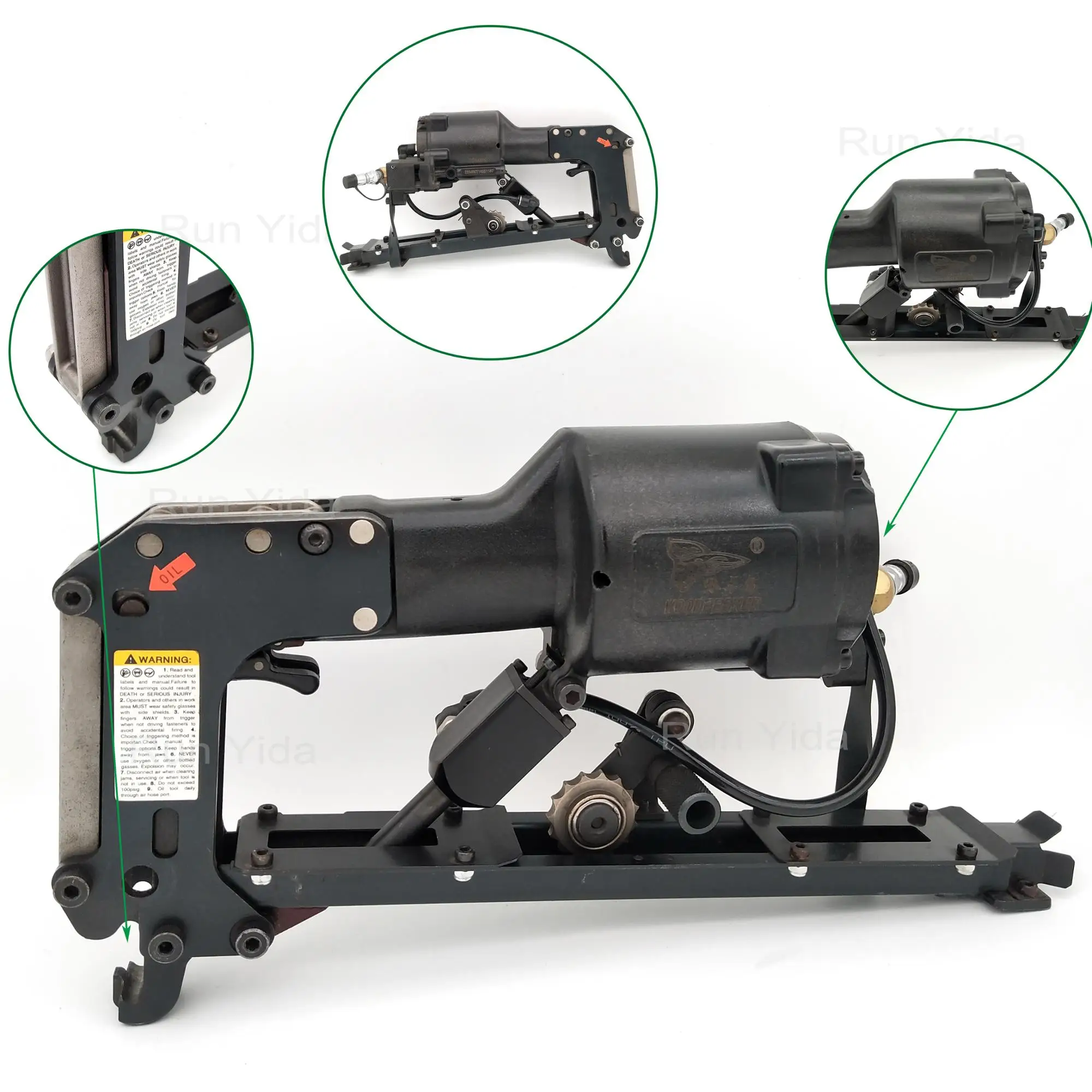 There is a stock M66 series mattress bed spring production fully automatic mattress riveting tool gun
