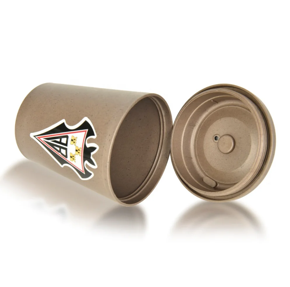 12 OZ Wheat Straw Biodegradable Plastic reusable Coffee Mugs for Hot & Cold Drinks