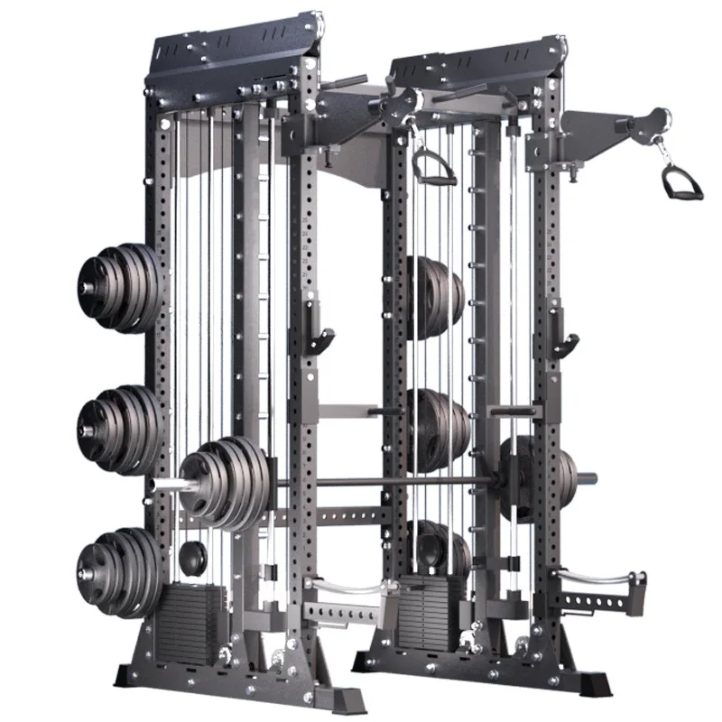 Home Gym Multifunction Maquina Bearings Smith Life Fitness Cable Machine Equipment Functional With Trainer Heavy Duty Power Cage
