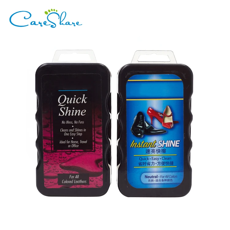 Wholesale small travel rectangle box double-sided sponge leather shoe wax glazing wax custom shoe polish