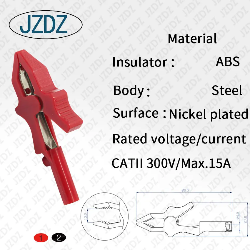 JZDZ J.60033 хвост с банановым штекером 4 мм для проверки зажима типа «крокодил»