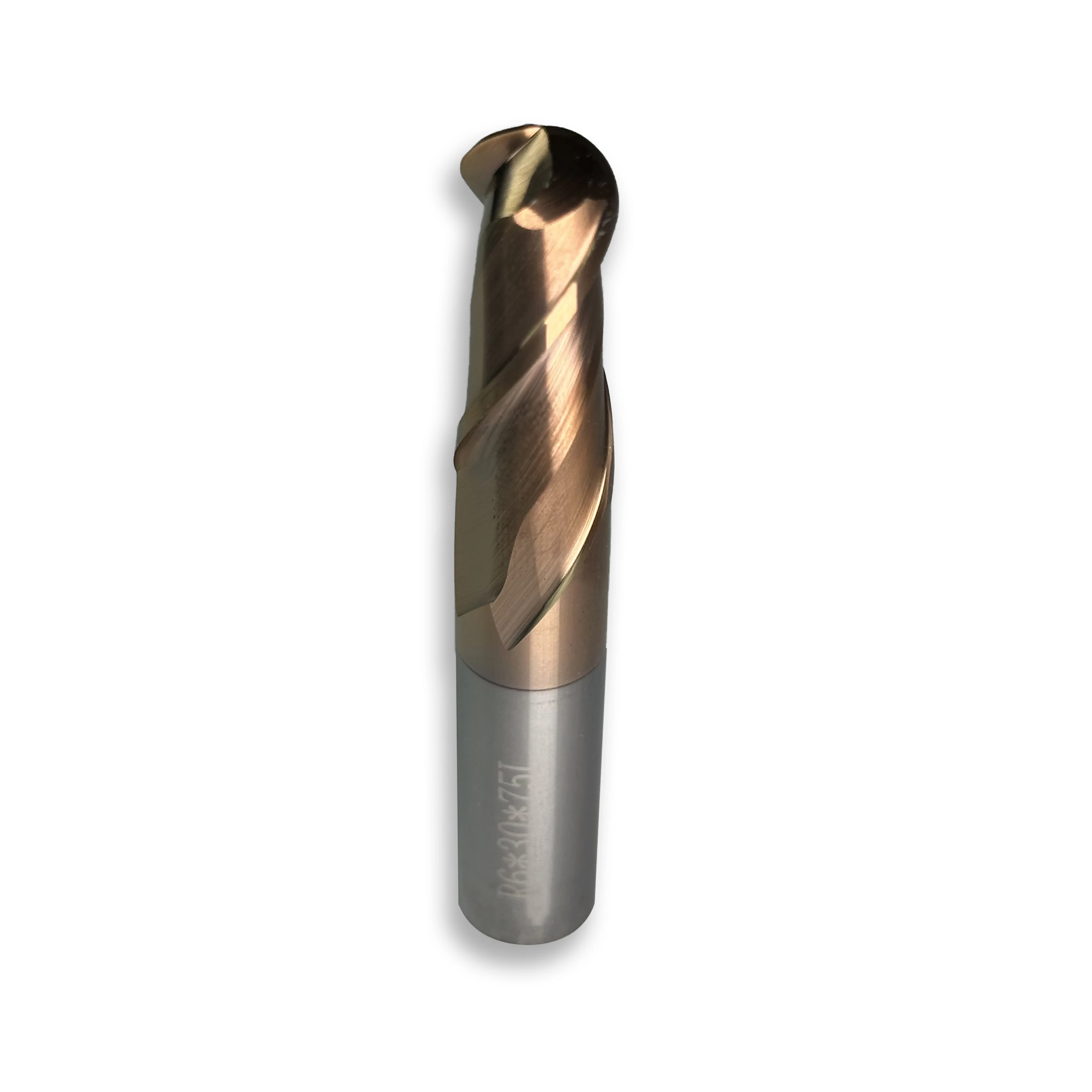 Low price Rigid Tisin Coated Carbide Double Flutes Ball Nose End Mill Cutting Mill Machine