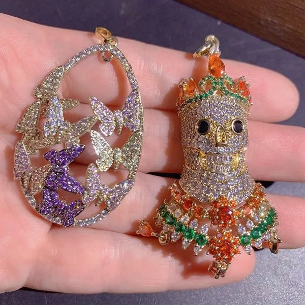 PUSHI Retro luxury fine jewelry pendants diy necklace pendant popular ornament accessories femme zircon pendant mixed lot