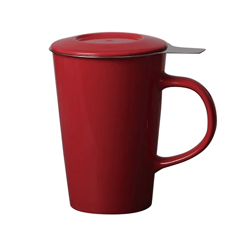 Нордическая Минималистичная гладкая керамическая кружка, многоцветный фильтр, чайная чашка с керамической чашкой с утечкой чая