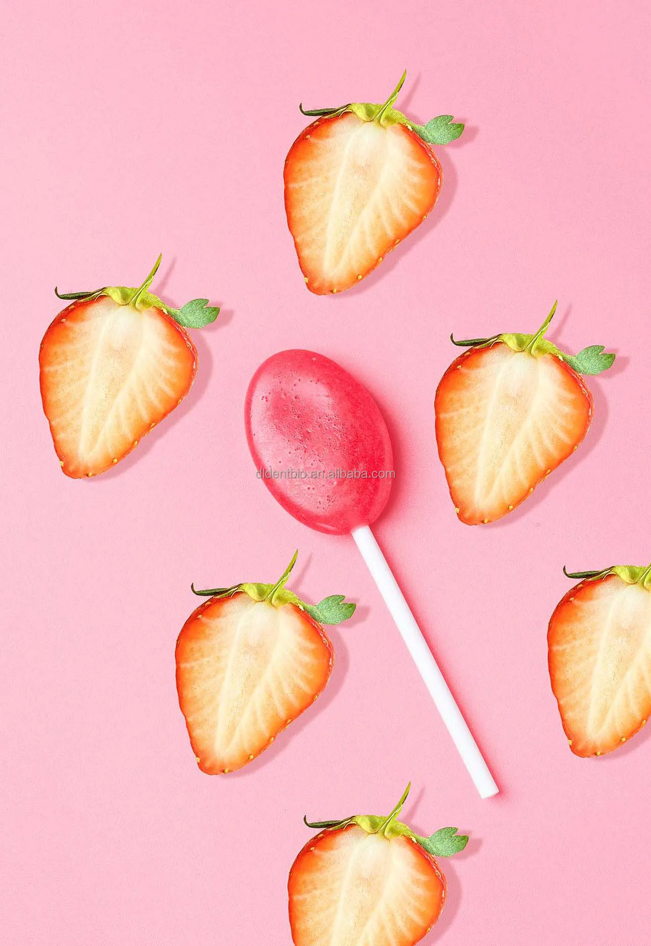 Factory strawberry Juice lollipops natural flavors sugar free candy lollipops