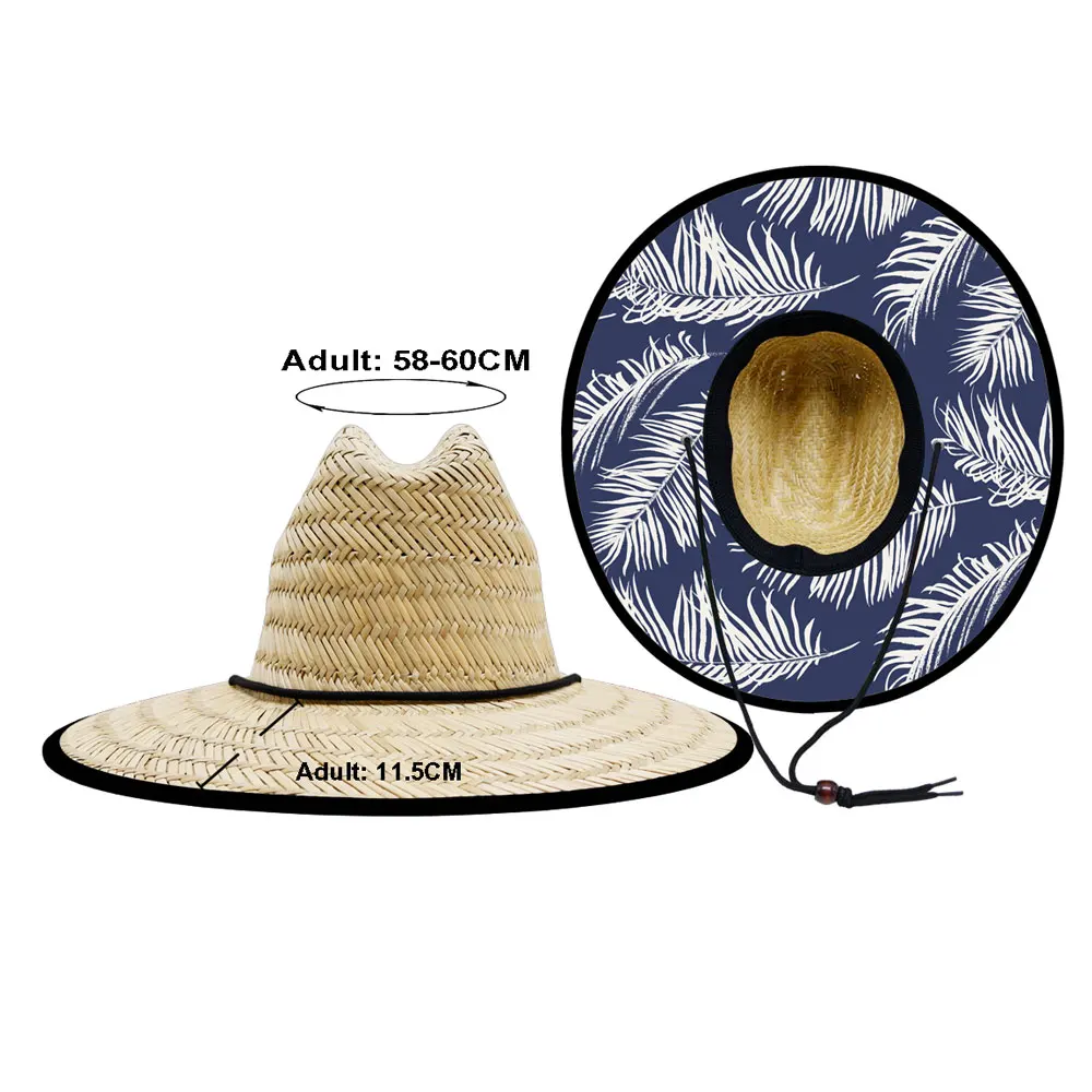 Wholesale Fish Lifeguard Hats America Island Beach Sombrero Hollow Mat Straw Cowboy Hats With Custom Logo