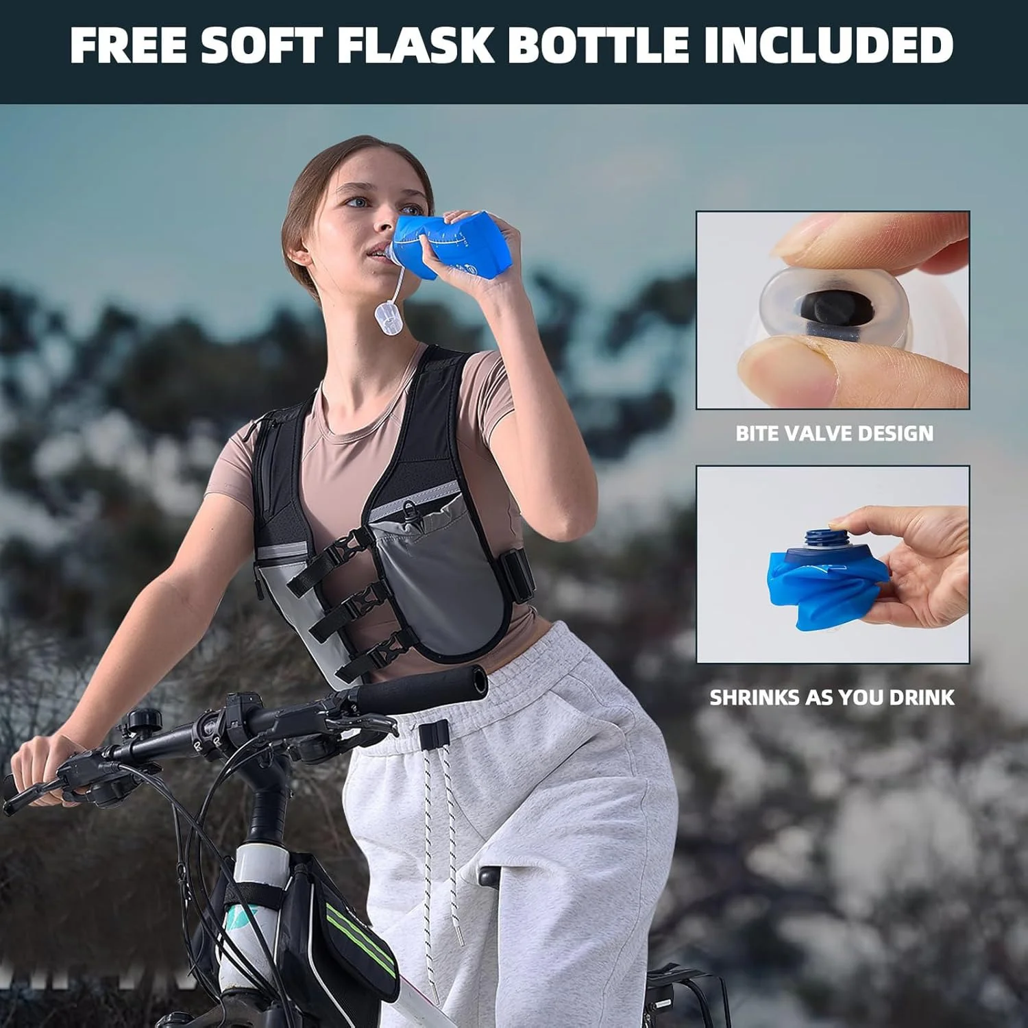 Custom Outdoor Running Cycling Lightweight  Waterproof Jogging Bag Reflective Hydration Running Vest