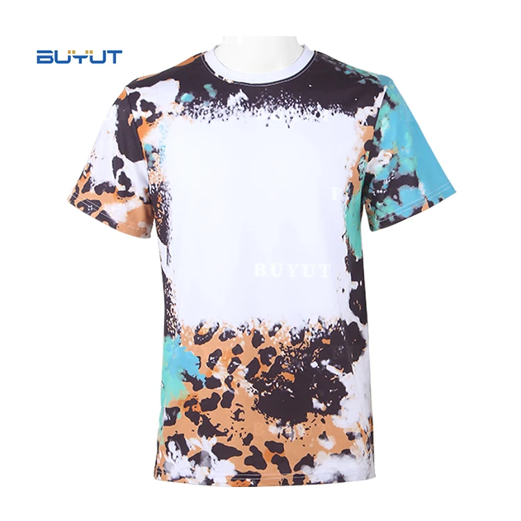 Wholesale stock ready to ship  XS-5XL Bleached Blanks Unisex 100% Polyester Sublimation Shirts US sizing holidays tees