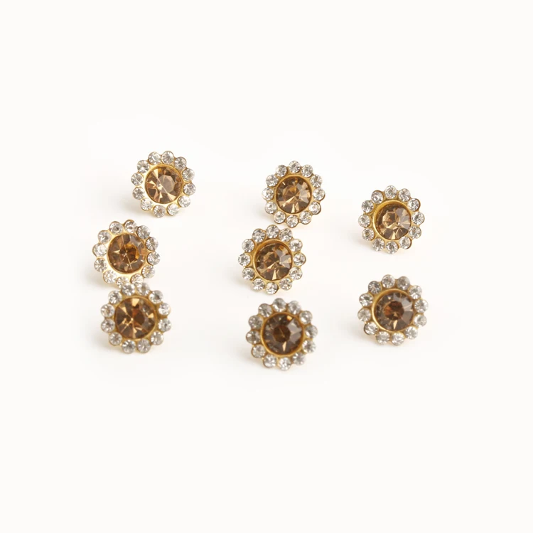 Multifunction Different Sizes Jeans Metal Rivets Sunflower Crystal Stud Rhinestone Rivet Studs For Leather