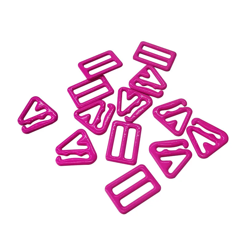 Sustainable colorful adjuster buckle bra clasp multiple sizes nylon coated bra ring slider hook adjuster  for swimwear accessory