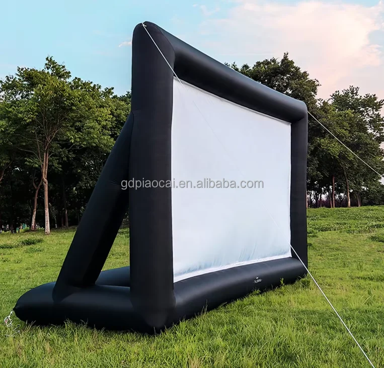Inflatable rear projection screen for Sale TV projector Outdoor Theater cinema Commercial Large Black blow up movie screen