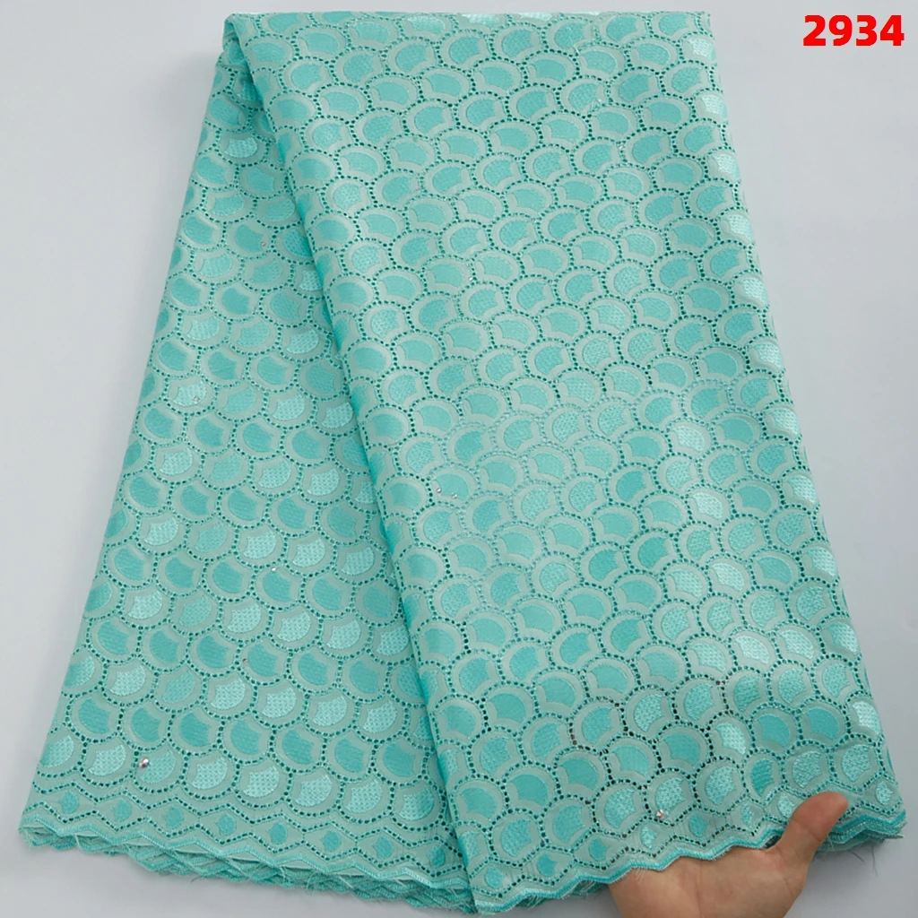 Swiss Voile Lace In Switzerland With Stones Embroidered Dry Africa Cotton Lace Fabrics 5 Yards For Nigerian Church Dress 2934