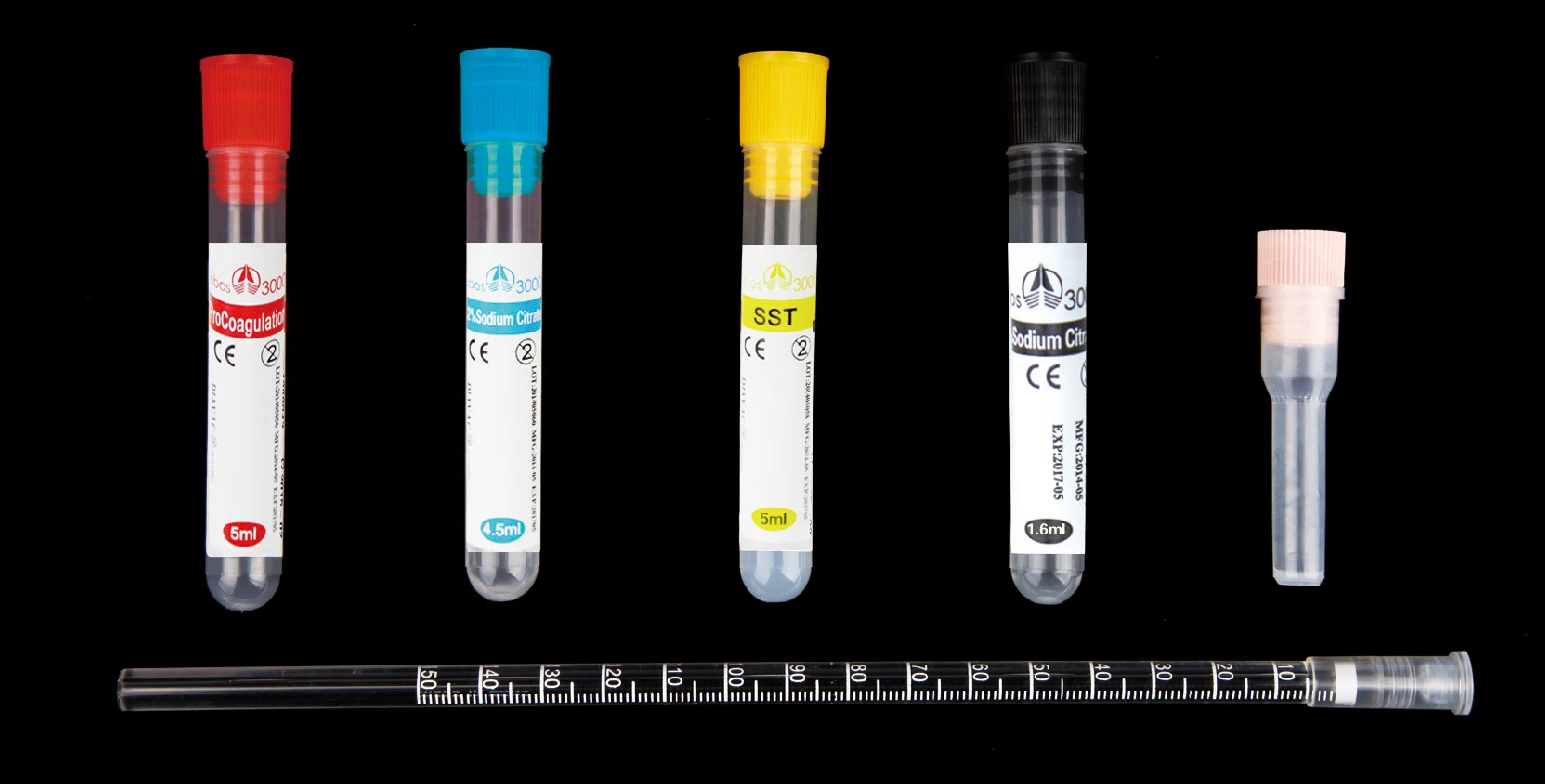 Disposable Medical Non-vacuum blood Collection Tube PP PET ESR Heparin EDTA Glucose Citrate Tube