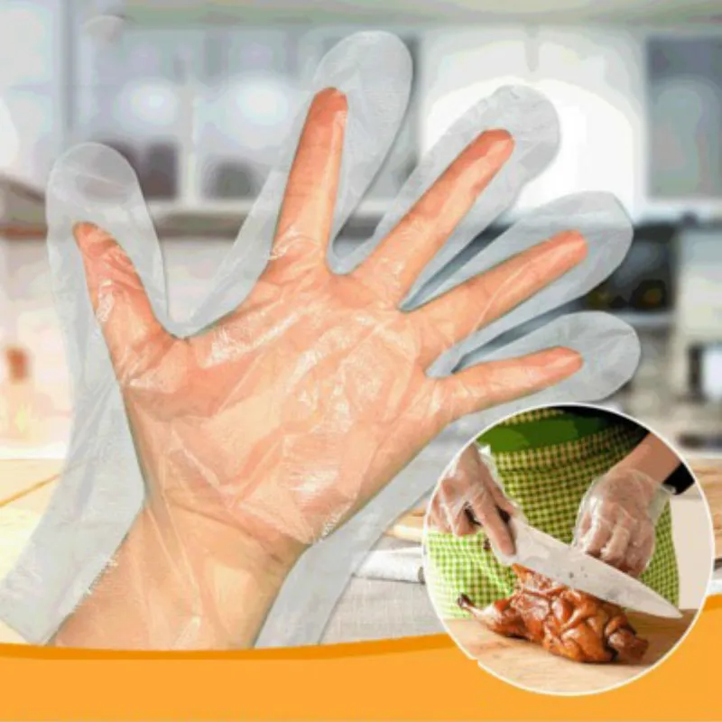 100/500/1000PCS Disposable Gloves One-off Plastic Glove for Restaurant Kitchen Food Cleaning Gloves Eco-friendly Cooking Gadget
