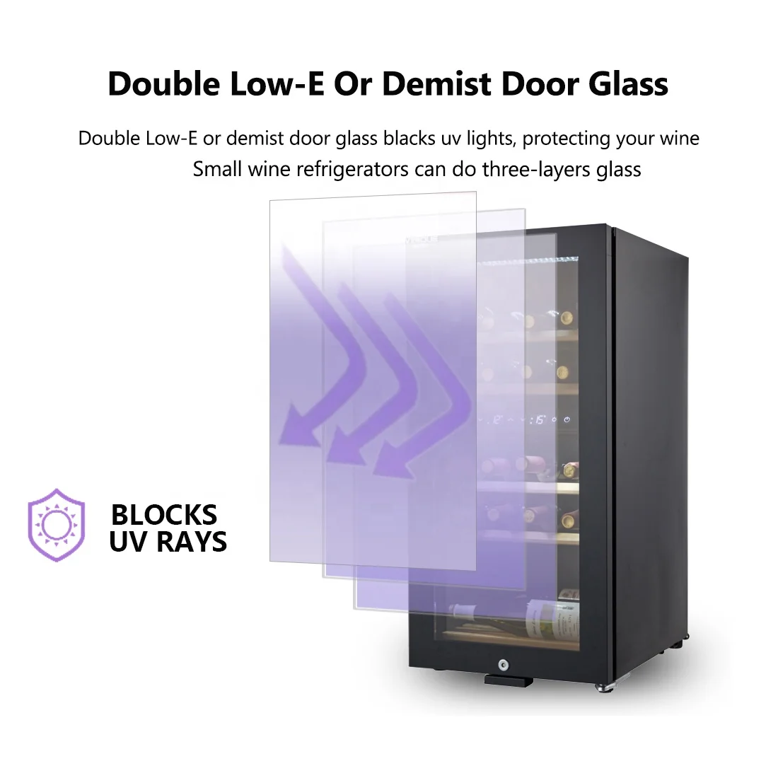 Wholesale 24 Bottle Freestanding Small Champagne Refrigerator Two Zone Wine Cooler