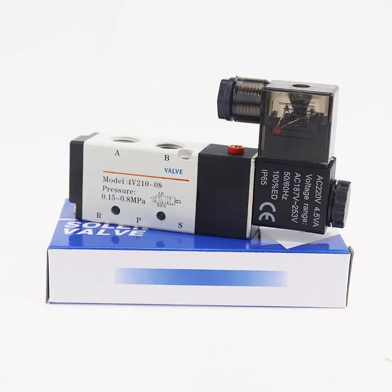 Hot selling 4V210-08 solenoid valve cylinder two position five way 220V 24V electric valve pneumatic valve