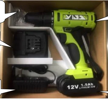 
YIDA Brand cordless mini drill with lock YDZ05S-12 12V Double speed horizontal pushing lithium battery 
