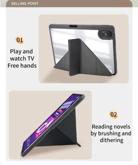 For Huawei Matepad 10.4 11 Smart Stay Anti-fall Airbag Shockproof Light Transmittance Y Fold Tablet Case For TAB S6 A7 Lite 10.4