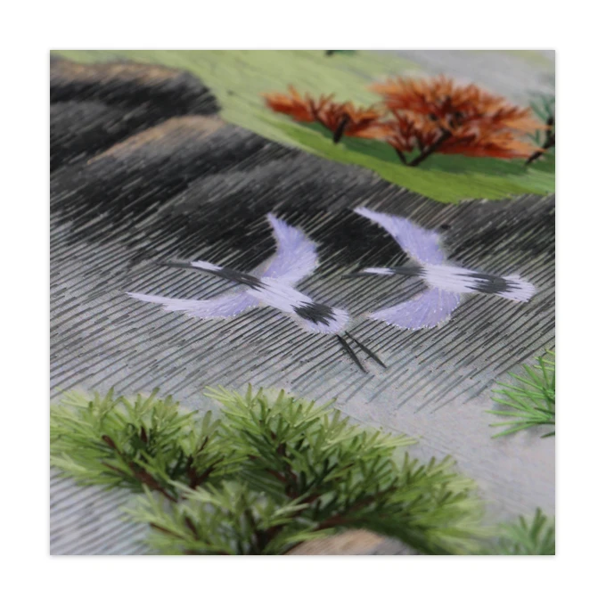 Shu Embroidery Aufgehende Sonne Pictures Hand embroidered with silk threads of eight filaments or less