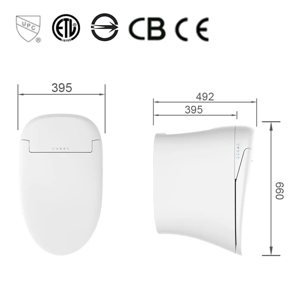 Electric smart bidet toilet with build in bidet warm water wash automatic flush toilet  auto dry