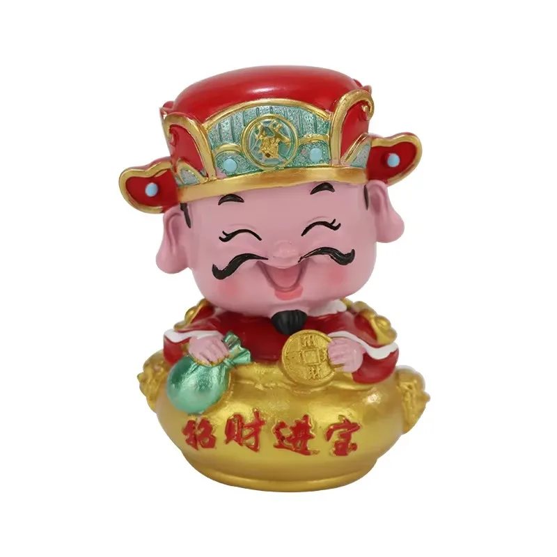 Personalized custom resin material God of wealth bobblehead crafts Home cabinet decoration car decoration travel souvenirs gifts