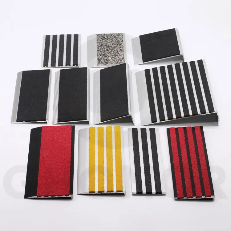 Carborundum Stairs Tile Trim Step Edge L Aluminium Alloy 6063 Anti Slip Stair Nosing Strips