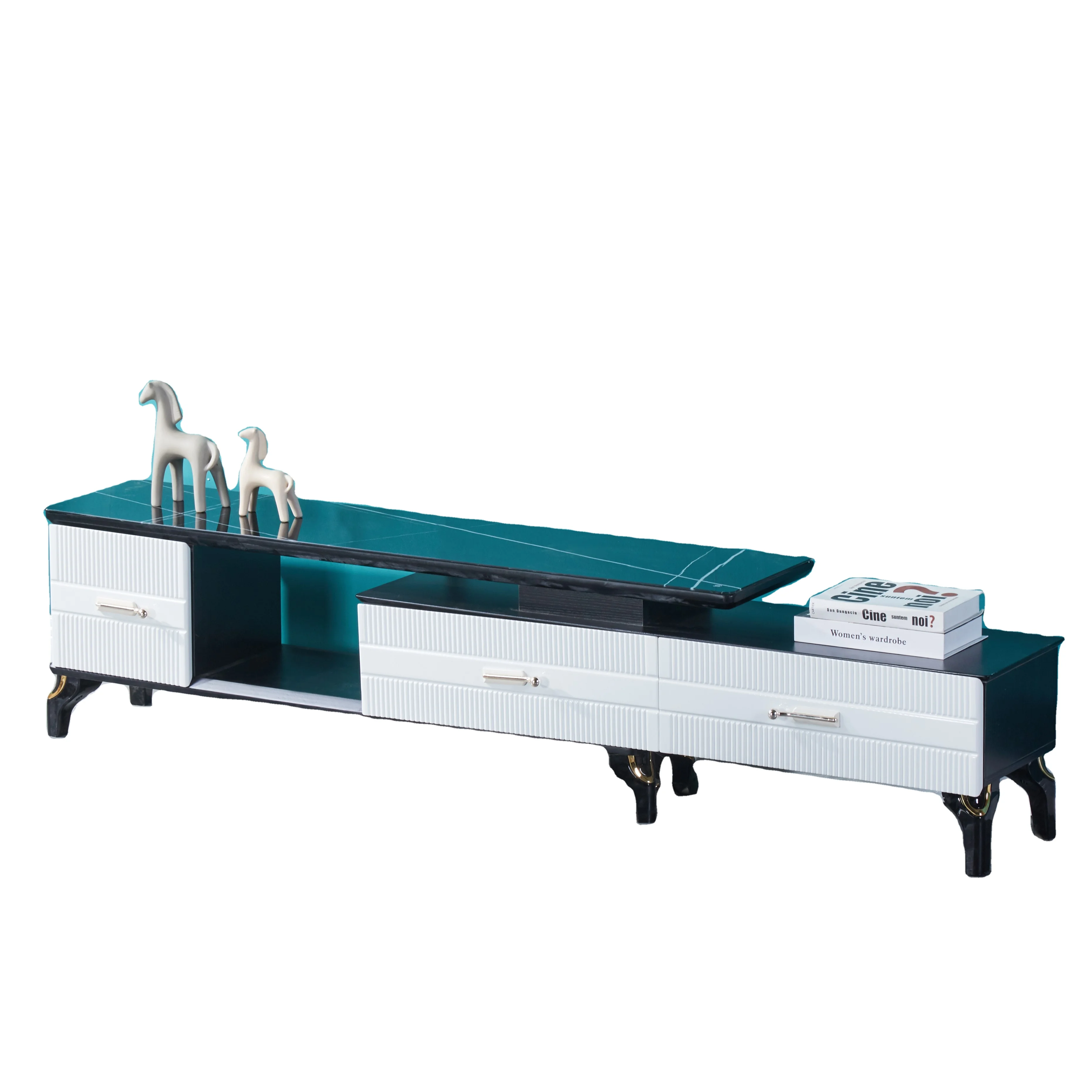 African Style Wood Tea Table Living Room Sofa Center Table glass top TV Table/cabinet with door