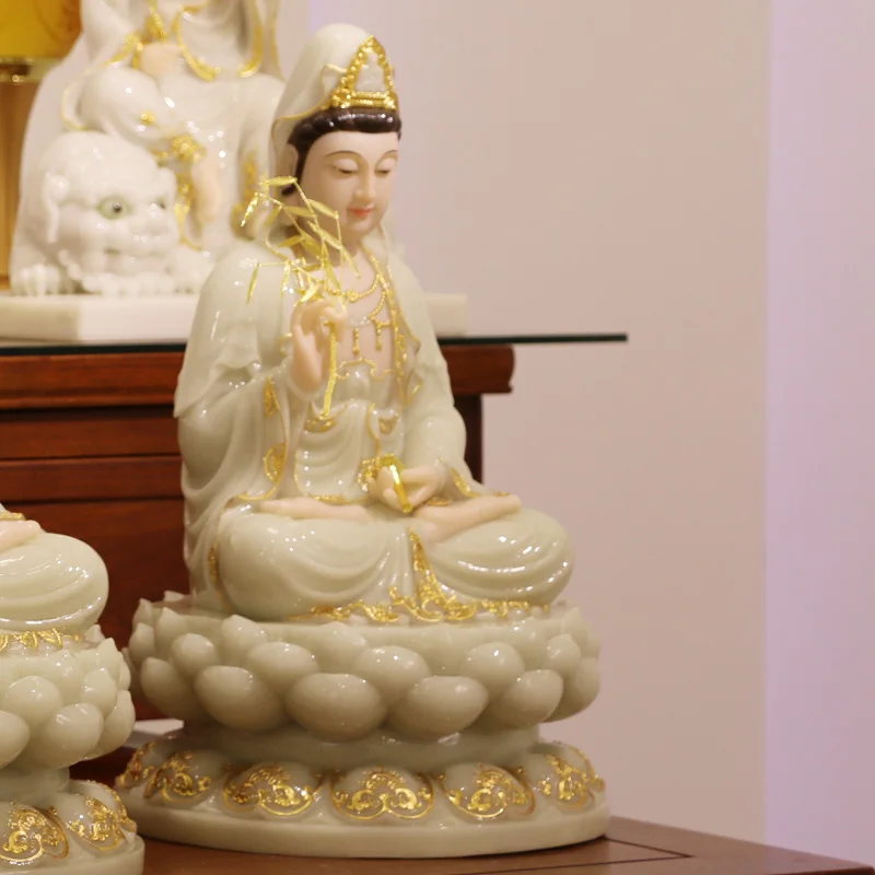 White marble Avalokitesvara Bodhisattva like Suwa three holy homes dedicated to Buddha statue decoration