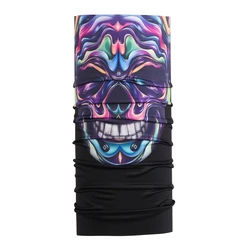 3D Custom Cooling Outdoor Travel Sunscreen Protection Scarf Neckerchief Skull Bandana