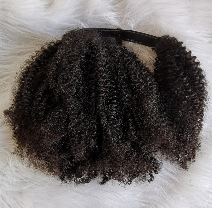 Afro kinky curly wrap ponytail for black women natural kinky hair drawstring ponytail at wholesale price